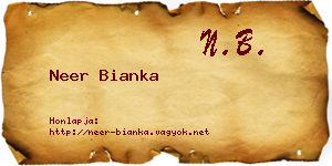 Neer Bianka névjegykártya